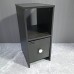 Dwellnix Black Wooden Bedside Table – Modern Nightstand with Storage Shelf and Drawer for Bedroom